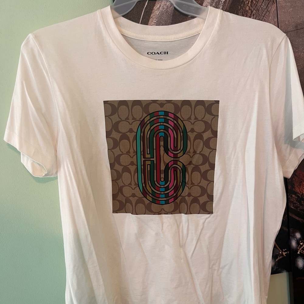 Coach Signature T Shirt In Organic Cotton- Size XL